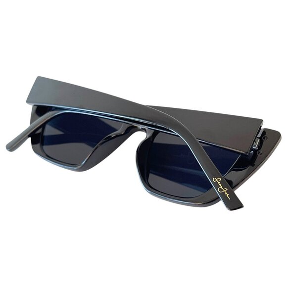 New Women's Sean John Black Cat Eye Mod Style Sunglasses w/ Dark Grey UV Lenses - Picture 5 of 5